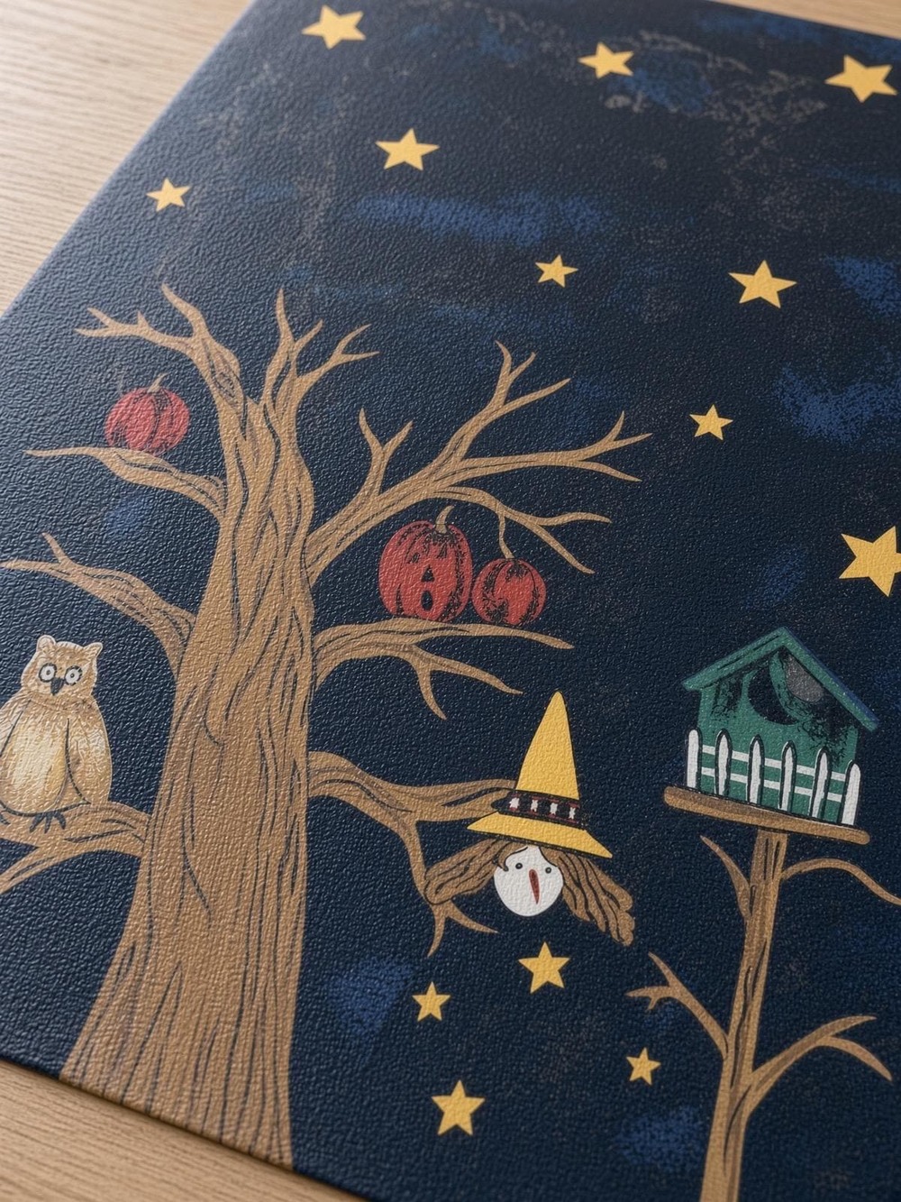Debbie Mumm Halloween Vinyl Tablecloth 52 x 90 Oblong Stars Scarecrow